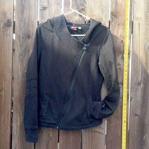 Puma Black Asymmetrical Workout Hoodie Jacket Athl